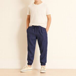 Polo by Ralph Lauren Boy's Linen Blend Pull On Joggers Navy Size 16